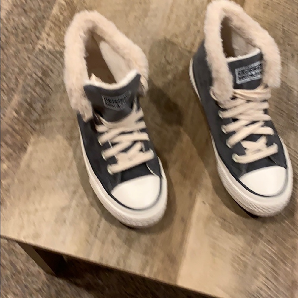 Platform warm up canvas lace up suede shoes